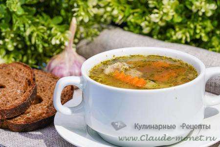 Постный грибной суп с овощами и гречкой
