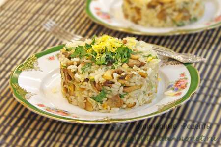 Цитрусовый рис с грибами