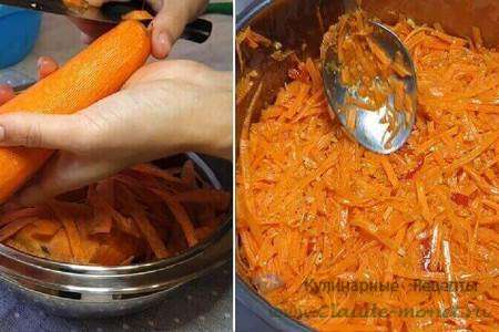 Домашняя, хрустящая морковь по-корейски