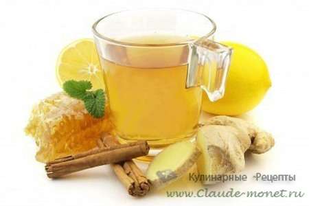 Имбирный чай с мёдом, лимоном и корицей