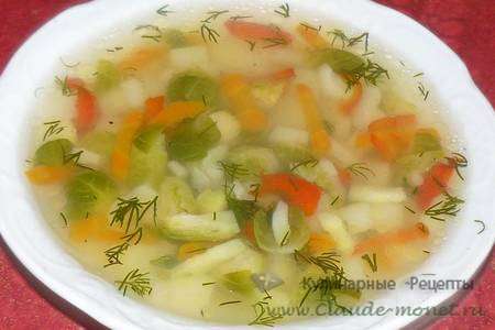 Легкий овощной суп за 20 минут.