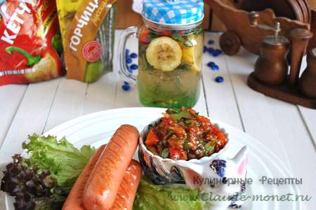 Нежный соус-дип с запечёнными овощами к сосискам-гриль