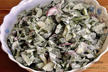 Рецепт витаминного салата со свежей черемшой