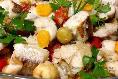 Рыба с овощами в духовке, диетическое блюдо