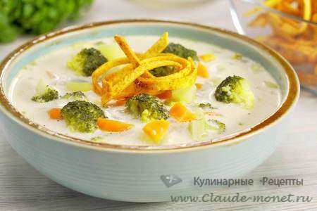 Сырный суп с овощами