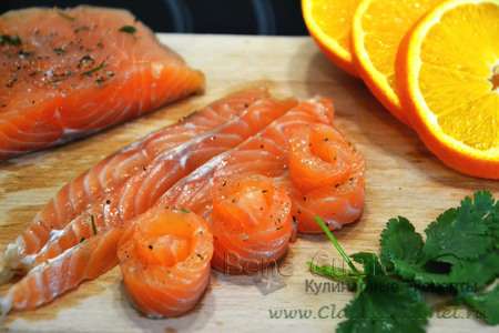 Слабосоленый лосось с апельсином