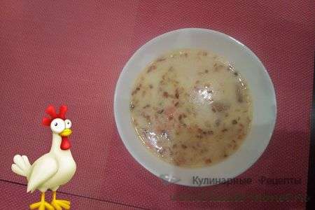 Суп из копченой курицы с плавленым сыром