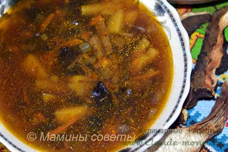 Суп из сухих грибов - очень вкусное блюдо великого поста