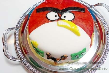 Торт злые птички. по мотивам игры angry birds.