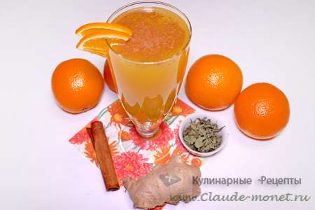 Вкусный и полезный имбирный напиток с апельсинами - для иммунитета